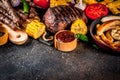 Various barbecue grill food Royalty Free Stock Photo