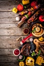 Various barbecue grill food Royalty Free Stock Photo