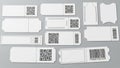 Various barcode and qr code labels isolated on white background Royalty Free Stock Photo
