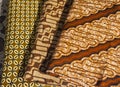 Various Batik motifs isolated on white background, Batik is a traditional Indonesian cloth