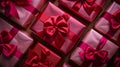 The Red Gift Boxes.AI generated image Royalty Free Stock Photo