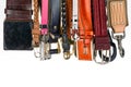 Various belts hanging