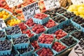 Various Berries in a farmer market Royalty Free Stock Photo