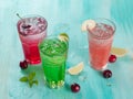 Various beverage (cocktail or lemonade)