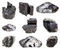 Various black Tourmaline Schorl gemstones