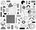 Various black vector memphis design elements set