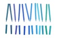 Various of blue colored markers pens with cap off on isolated background. Different shades of blue color Royalty Free Stock Photo