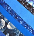Various Blue Patterns Fabric Block