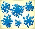 Various blue ink blots 1