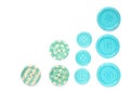Various blue sewing buttons isolated on white background Royalty Free Stock Photo