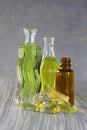 Various Bottle of essential oils and essences Royalty Free Stock Photo