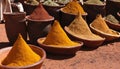 Various bowls of spices and seasonings