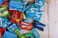 Various brand chewing gum brands Orbit, Extra, Eclipse, Freedent, Wrigley, Spearmint, Tident, StrideStride lot of chewing gum