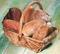 Various Bread in Basket Royalty Free Stock Photo