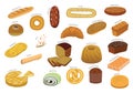 Various Bread Kind From Around the World Cartoon Vector Royalty Free Stock Photo