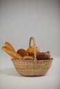 Various bread loaves in basket Royalty Free Stock Photo