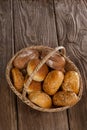 Various bread loaves in basket Royalty Free Stock Photo