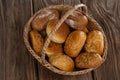 Various bread loaves in basket Royalty Free Stock Photo