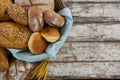 Various bread loaves in basket Royalty Free Stock Photo