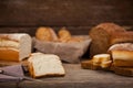 Various bread loaves with slices Royalty Free Stock Photo