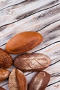 Various bread loaves, top view. Royalty Free Stock Photo