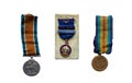 Various British Great War medals Royalty Free Stock Photo