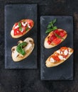 Various of bruschetta Royalty Free Stock Photo