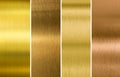 Various brushed gold and bronze metal textures set