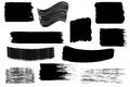 Various brushes effects in black with copy space