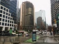 Rainy Streets of Downtown Vancouver, British Columbia Royalty Free Stock Photo