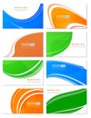 Various business card wave design set , elements for design. Royalty Free Stock Photo