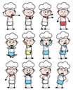 Various Cartoon Chef Poses - Set of Concepts Vector illustrations