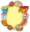 Various cartoon food frame Royalty Free Stock Photo