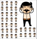 Various Cartoon Indian Man Poses - Collection of Different Concepts Vector illustrations