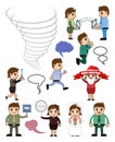 Various Cartoon People Conceptual Vectors Royalty Free Stock Photo