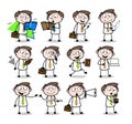 Various Cartoon Professional Businessman Gestures