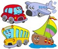 Various cartoon vehicles