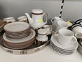 Various ceramic plates and glasses