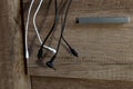 Various charging cables Royalty Free Stock Photo