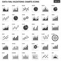 Various chart icons representing data visualization elements such as line graphs, bar Royalty Free Stock Photo