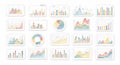 Various charts and graphs with white background Royalty Free Stock Photo
