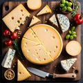 Various cheese on the table