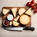 Various cheese on the table