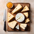 Various cheese on the table