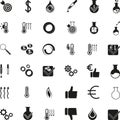 Various chemistry icons, chemistry buttons collection, laboratory icon collection Royalty Free Stock Photo