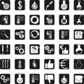 Various chemistry icons, chemistry buttons collection, laboratory icon collection