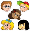 Various children faces collection Royalty Free Stock Photo