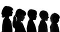 Various Children Shot in Silhouette Style Royalty Free Stock Photo
