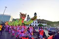 Various Chinese cultural attractions enliven the Cheng Ho festival which passes through the Lawang Sewu Semarang Royalty Free Stock Photo