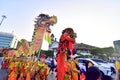 Various Chinese cultural attractions enliven the Cheng Ho festival which passes through the Lawang Sewu Semarang Royalty Free Stock Photo